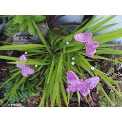 Papillon en céramique pour les jardins et jardinières taille petit, couleur lilas