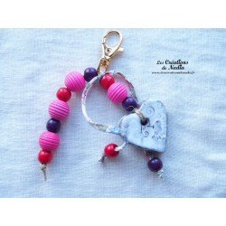 Grigris bijoux de sac ou porte clef avec un coeur