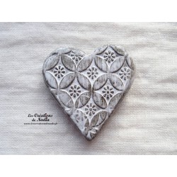 Magnet coeur couleur elsass café, impression fleur de vie