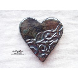 Magnet coeur couleur gris métal