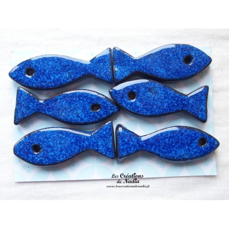 Sardines porte couteau en céramique couleur bleu nuit