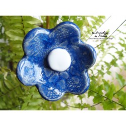 Poppies fleur encéramique pour les jardinières, moyen modèle, couleur bleu outremer