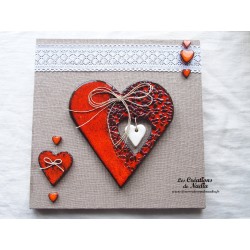 Tableau coeur Hansi en céramique couleur orange